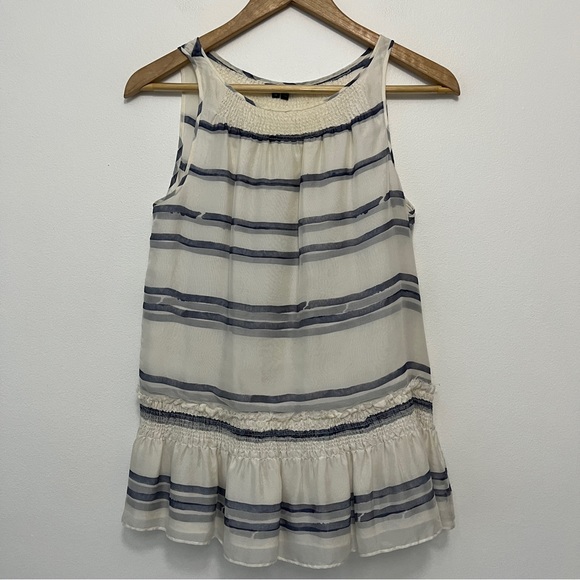 Theory Stripped Blue & White Tank Top Size Petite - Picture 4 of 8